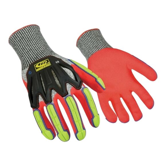 Ringers Gloves Knit Cut5 Sandy Nitrile Dip Impact Cut Resistant Gloves 2XL - Picture 1 of 10